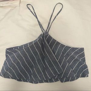 Blue and White, cropped halter top
